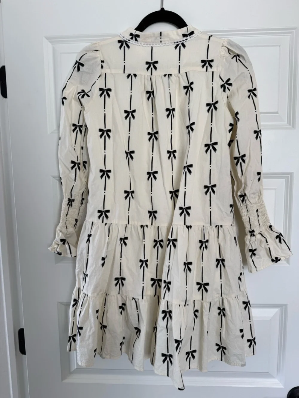 Bow Print Ruffle Dress - Picture 4 of 5